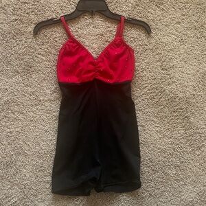 Elegant Red and Black Dance Costume